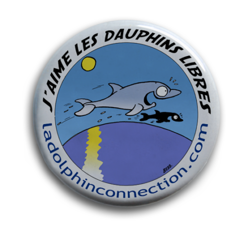 Badge J'aime les dauphins libres