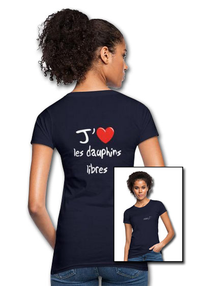 T-Shirt Femme J'aime les Dauphins Libres