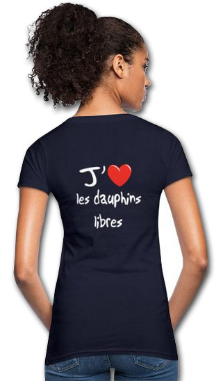T-Shirt Femme J'aime les Dauphins Libres