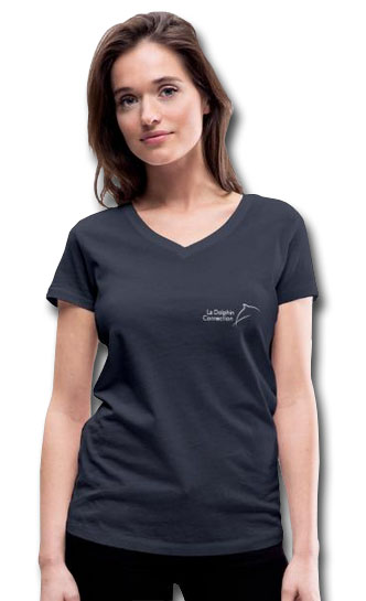 T-Shirt Bio Femme Logo La Dolphin Connection - Col en V
