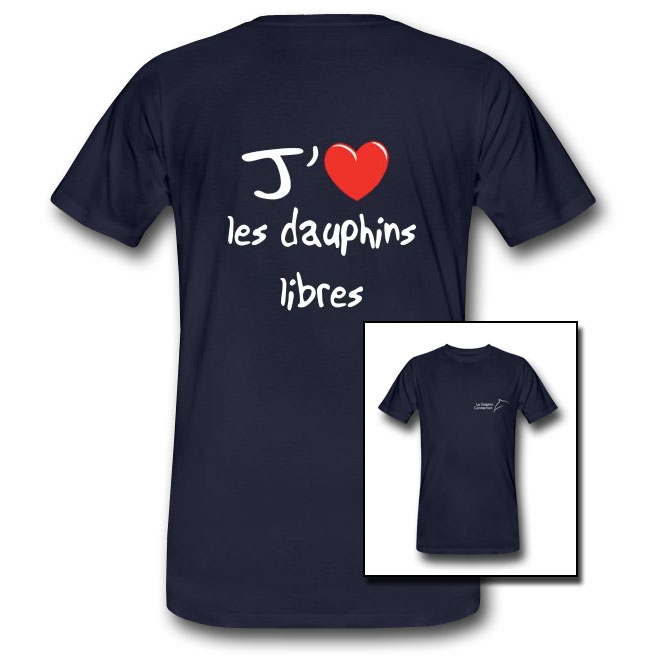 T-Shirt Homme J'aime les Dauphins Libres