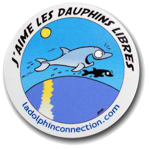 Autocollant J'aime les dauphins libres