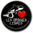 Badge noir J'aime les orques libres